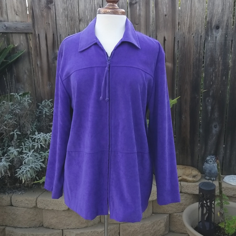 Purple faux suede jacket